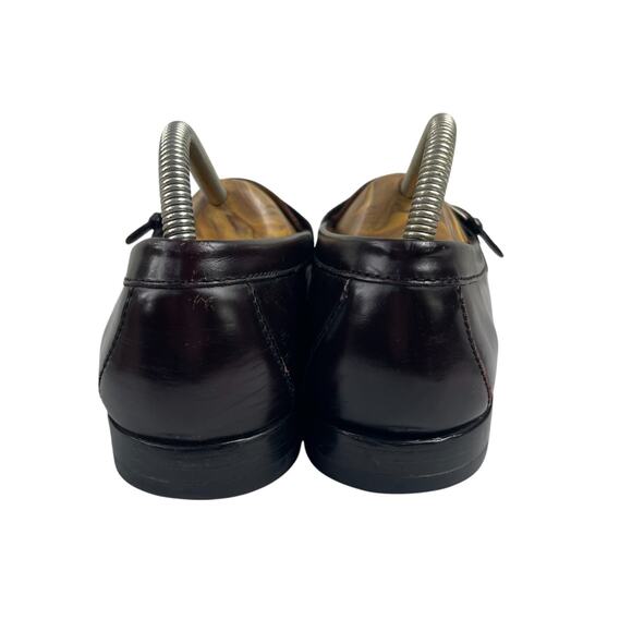 COLE HAAN Men 10 D Burgundy Leather Kiltie Tassel & Buckle Loafers Preppy Y2K main image 4